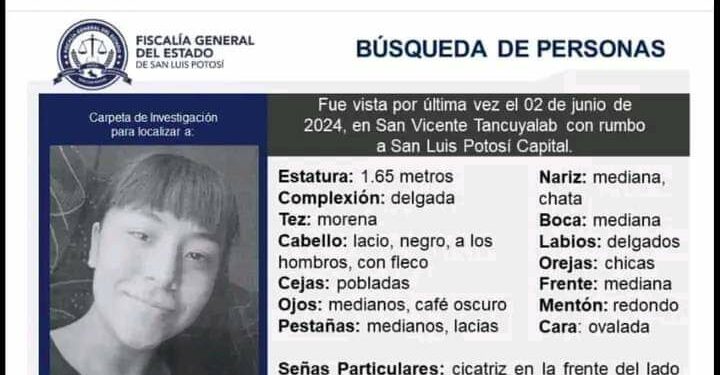 Universitaria desaparece tras visitar a su familia en la Huasteca