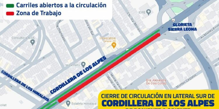 Habrá cierres viales en Cordillera de los Alpes por obras complementarias del Puente Himalaya