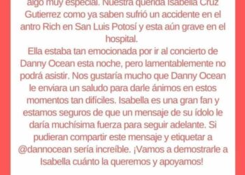 Piden que Danny Ocean mande mensaje de ánimo a Isabella Cruz, joven accidentada en el Rich