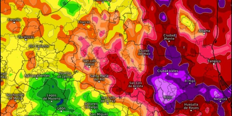 Autoridades alertan ante pronóstico de lluvias fuertes jueves y viernes en SLP