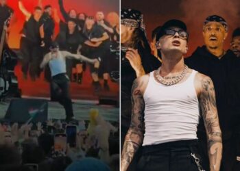 VIDEO: Peso Pluma se fracturó un pie mientras cantaba en un festival en Nueva York