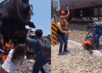 VIDEO: Fallece mujer al intentar tomarse una selfie cuando pasaba la locomotora «La Emperatriz» en Hidalgo