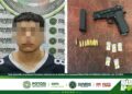 Joven de apenas 18 años es detenido en Eje Vial con cartuchos y cristal