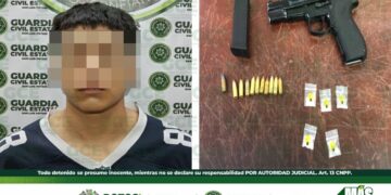 Joven de apenas 18 años es detenido en Eje Vial con cartuchos y cristal