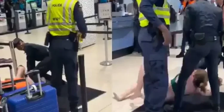 Mujer ataca a policías, se desnuda y exige “sexo” en el aeropuerto de Jamaica