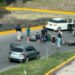 En un accidente ocurrido en la glorieta Mariano Jiménez, varios conductores de motocicletas sufrieron lesiones