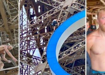 VIDEO | Un individuo escaló la Torre Eiffel poco antes del cierre de los Juegos Olímpicos de París 2024