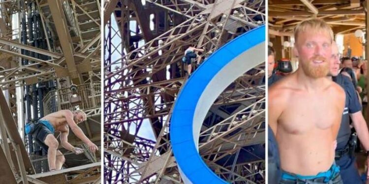VIDEO | Un individuo escaló la Torre Eiffel poco antes del cierre de los Juegos Olímpicos de París 2024