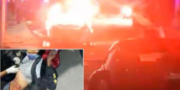Un conductor ebrio atropella a motociclistas y su vehículo es incendiado por ellos