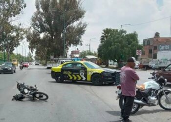 Motociclista resulta lesionado en un accidente sobre Industrial Aviación