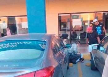 Mientras escapaba, delincuente terminó cayendo sobre el parabrisas de un coche