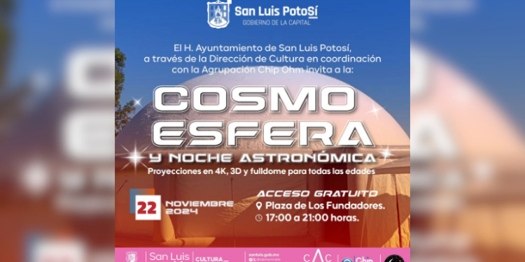 Una noche astronómica se llevará a cabo con la Cosmoesfera en Plaza de los Fundadores