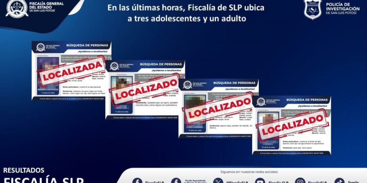 En territorio potosino, fiscalía localiza a cuatro personas