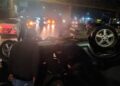 Carro vuelca en Salvador Nava, el conductor, herido