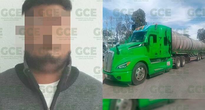 Detienen a conductor con “huachicol”