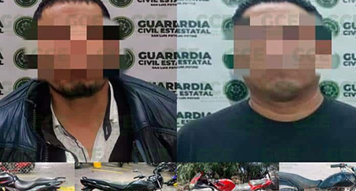 Individuos son detenidos por haber robo de motocicletas