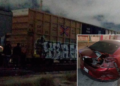 Automóvil trata de vencer al tren y termina impactado en la colonia Progreso
