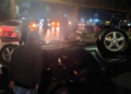 Vehículo se vuelca en Salvador Nava, el conductor sufre heridas