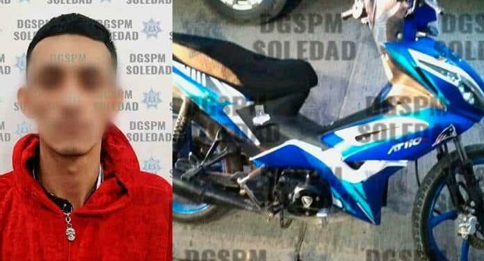 Individuo se accidentó en moto hurtada