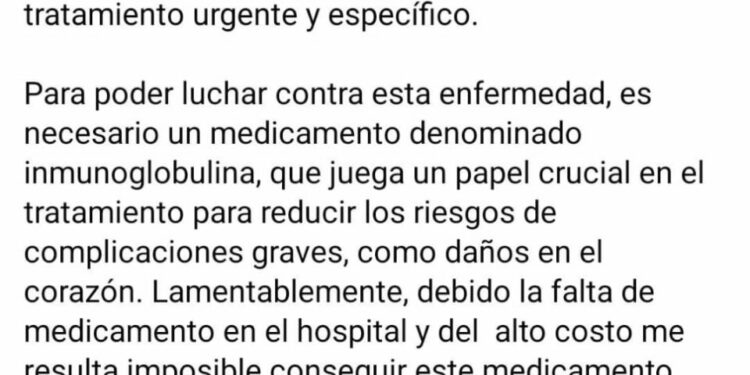 Solicitan al gobernador apoyo para tratar la enfermedad de Kawasaki en una niña de dos años
