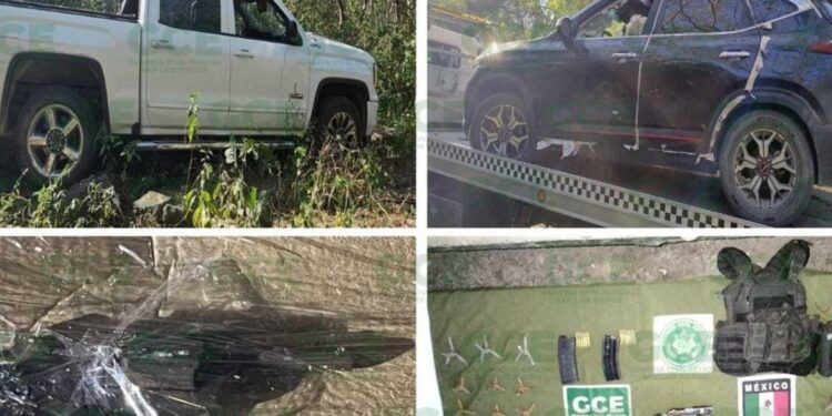 Confiscan vehículos y armas luego de agresión a la GCE en Ciudad Valles