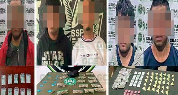 Captura GCE a cinco delincuentes en operativos