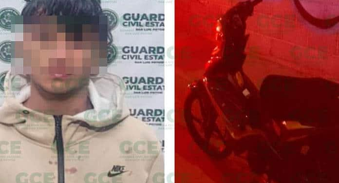 Detienen a presunto ladrón de motocicleta en Villa de Pozos