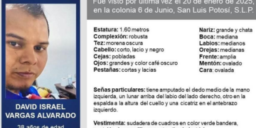 FGE de San Luis Potosí emite ficha de búsqueda para hombre de 38 años