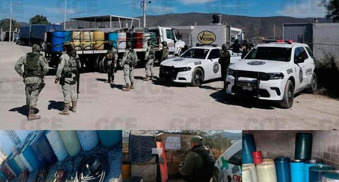 La FGR decomisa más de 5,000 litros de combustible ilegal en operación en la carretera a Matehuala