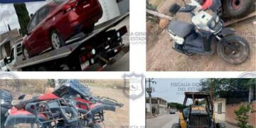 Confiscan excavadora y motos robadas durante operativo de seguridad