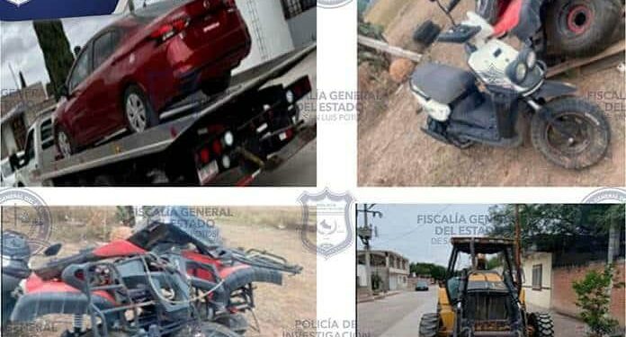 Confiscan excavadora y motos robadas durante operativo de seguridad