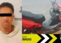 Vándalo andaba en motocicleta robada