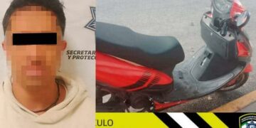 Vándalo andaba en motocicleta robada