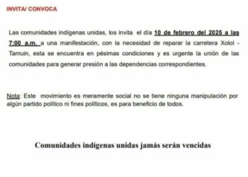 Se reportan quejas sobre el mal estado de la carretera Xolol-Tamuín