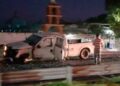Tres heridos en accidente de choque-volcadura en Cándido Navarro