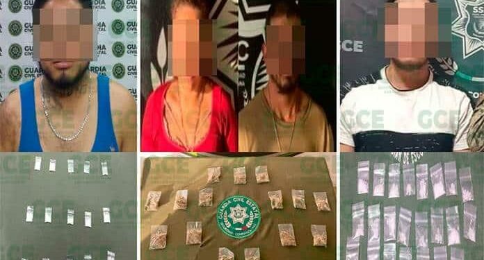Detienen a 4 presuntos narcomenudistas