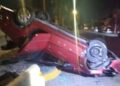 Choque seguido de volcadura en el bulevar Río Españita