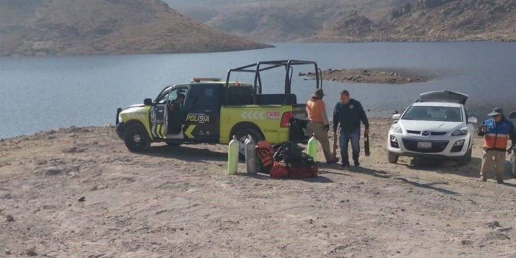 Autoridades realizan búsqueda de joven desaparecido en la presa El Potosino