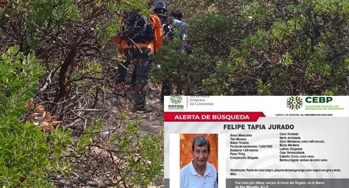 Protección Civil de San Luis Potosí busca a senderista perdido en la Sierra de San Miguelito