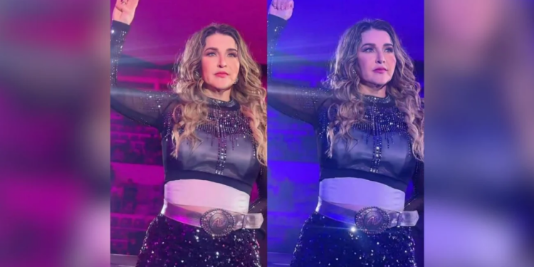 Alicia Villarreal utiliza gesto de auxilio en su concierto en Michoacán
