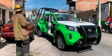 Cuatro heridos y daños materiales en choque múltiple en Soledad de Graciano Sánchez