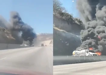 Choque múltiple en la México-Querétaro causa explosión de pipa