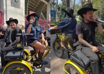 Critican a Christian Nodal en redes por no estar con su hija mientras participa en la Bici Karaoke