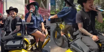 Critican a Christian Nodal en redes por no estar con su hija mientras participa en la Bici Karaoke