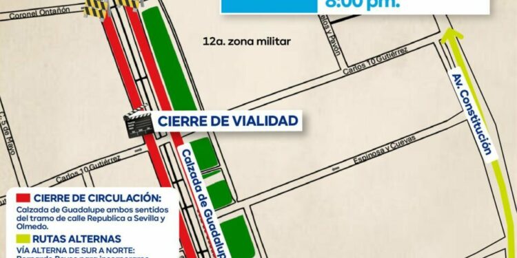 El 4 de marzo, la Calzada de Guadalupe se convierte en set de filmación