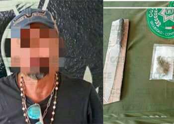 Capturan a individuo con cuchillo y marihuana