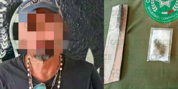 Capturan a individuo con cuchillo y marihuana