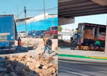 Accidente de camiones cargados de cerveza desata rapiña