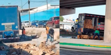 Accidente de camiones cargados de cerveza desata rapiña