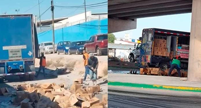Accidente de camiones cargados de cerveza desata rapiña